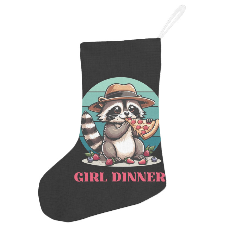 Girl Dinner - Racoon Eating Pizza Holiday Stocking | Artistshot