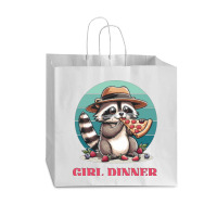 Girl Dinner - Racoon Eating Pizza Vogue Paper Bag - 16 X 6 X 12 | Artistshot