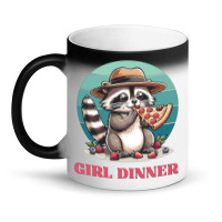 Girl Dinner - Racoon Eating Pizza Magic Mug | Artistshot