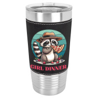 Girl Dinner - Racoon Eating Pizza Leatherette Tumbler | Artistshot