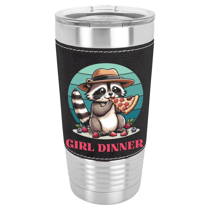 Girl Dinner - Racoon Eating Pizza Leatherette Tumbler | Artistshot