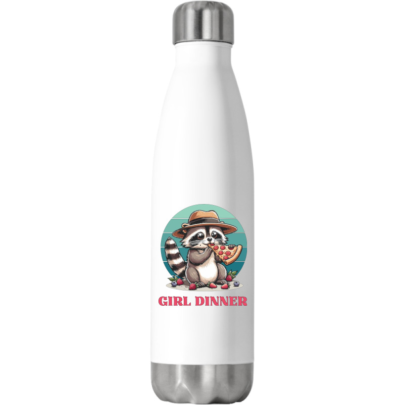 Girl Dinner - Racoon Eating Pizza Stainless Steel Water Bottle | Artistshot