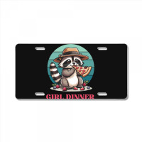 Girl Dinner - Racoon Eating Pizza License Plate | Artistshot