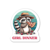 Girl Dinner - Racoon Eating Pizza Sticker | Artistshot