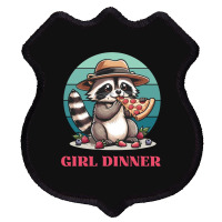 Girl Dinner - Racoon Eating Pizza Shield Patch | Artistshot