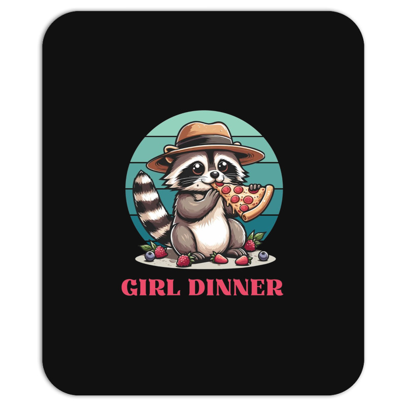 Girl Dinner - Racoon Eating Pizza Mousepad | Artistshot