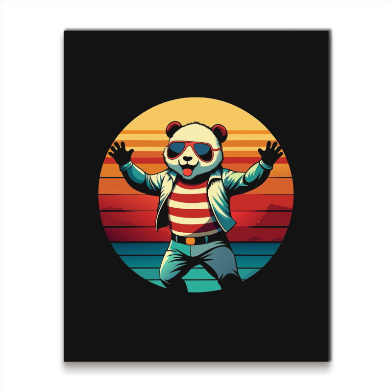 Panda Vintage Metal Print Vertical | Artistshot