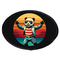 Panda Vintage Oval Patch | Artistshot