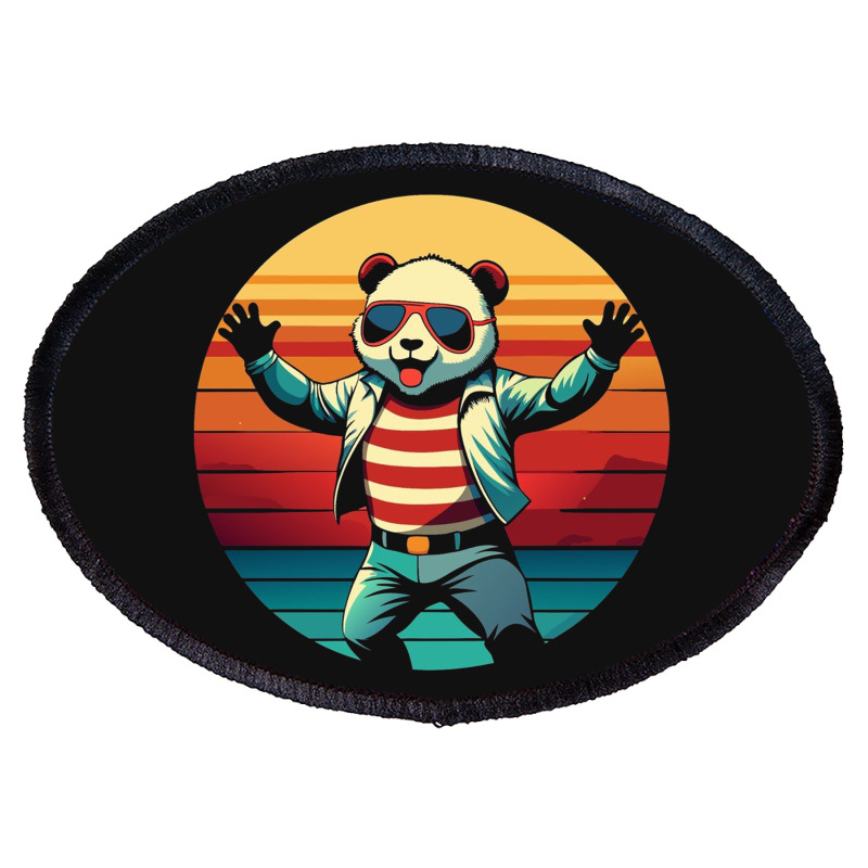 Panda Vintage Oval Patch | Artistshot