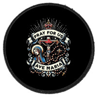 Pray For Us Round Patch | Artistshot