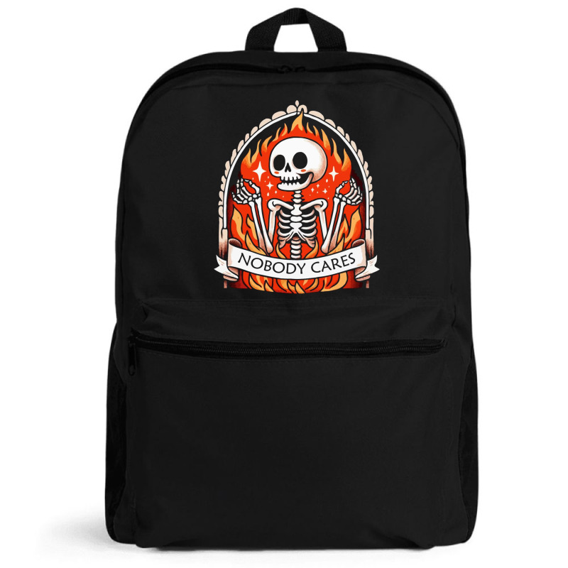 Skeleton Nobody Cares Backpack | Artistshot