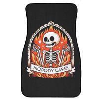 Skeleton Nobody Cares Front Car Mat | Artistshot