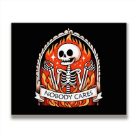 Skeleton Nobody Cares Metal Print Horizontal | Artistshot