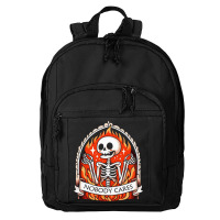 Skeleton Nobody Cares Basic Backpack | Artistshot