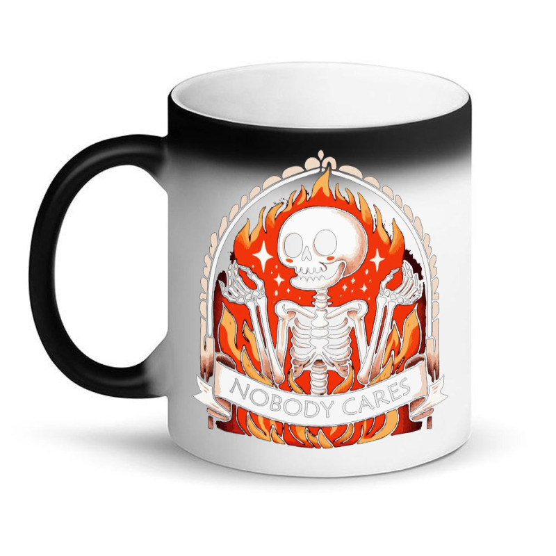 Skeleton Nobody Cares Magic Mug | Artistshot