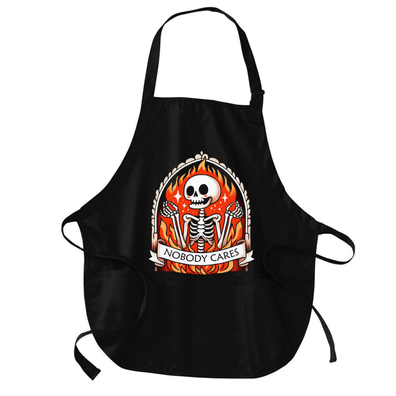 Skeleton Nobody Cares Medium-length Apron | Artistshot