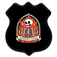 Skeleton Nobody Cares Shield Patch | Artistshot