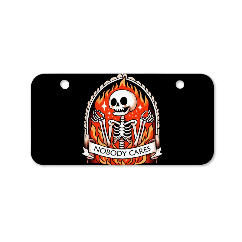 Skeleton Nobody Cares Bicycle License Plate | Artistshot