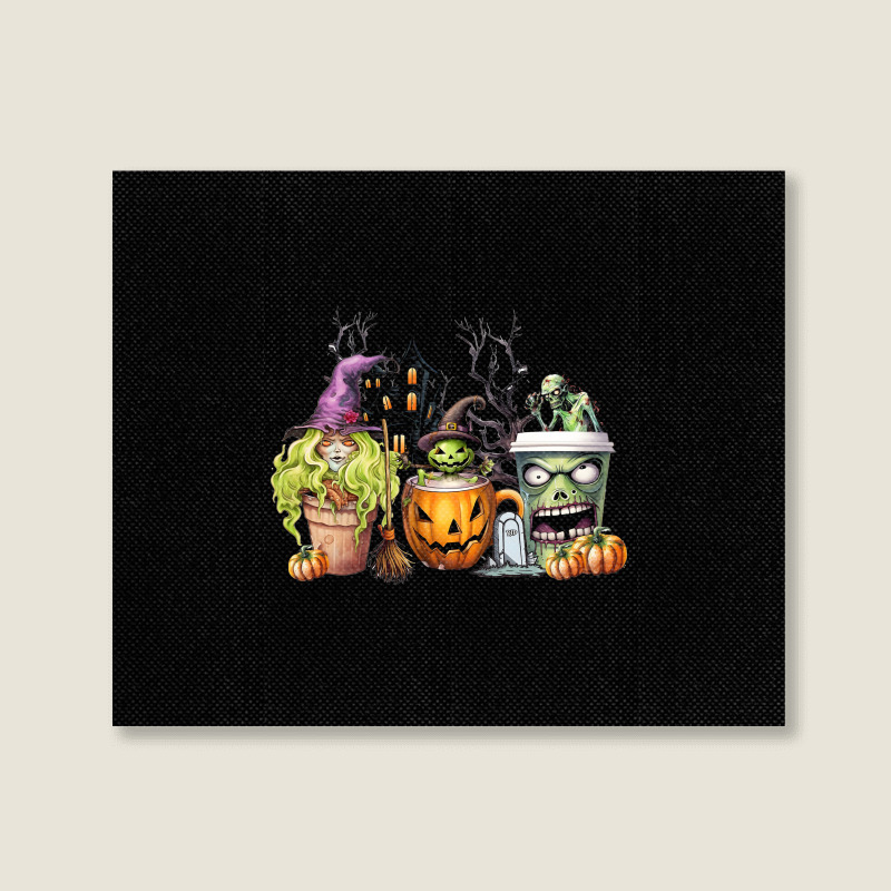 Spooky Coffee Halloween Landscape Canvas Print | Artistshot