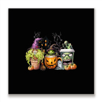 Spooky Coffee Halloween Metal Print Square | Artistshot