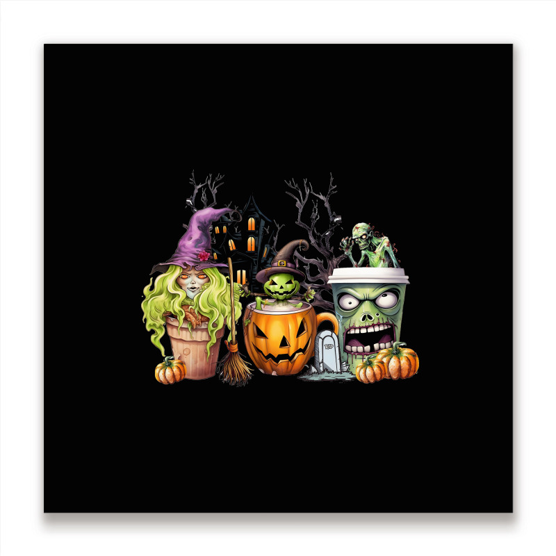 Spooky Coffee Halloween Metal Print Square | Artistshot