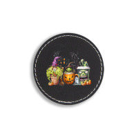 Spooky Coffee Halloween Round Leatherette Patch | Artistshot