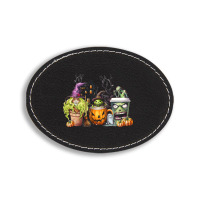 Spooky Coffee Halloween Oval Leatherette Patch | Artistshot