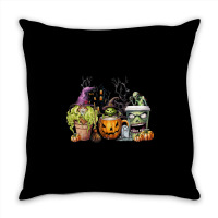 Spooky Coffee Halloween Throw Pillow | Artistshot