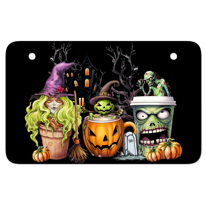 Spooky Coffee Halloween Atv License Plate | Artistshot