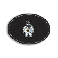 Stay-puft Marshmallow Man Comic Caricature Pop Cul Oval Leatherette Patch | Artistshot