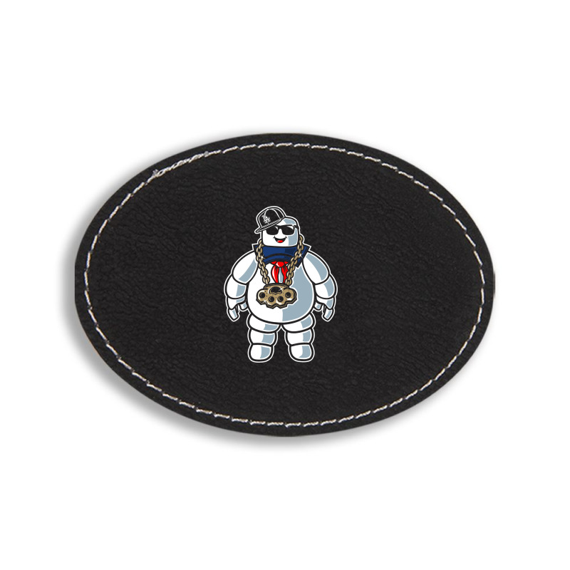 Stay-puft Marshmallow Man Comic Caricature Pop Cul Oval Leatherette Patch | Artistshot