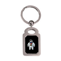 Stay-puft Marshmallow Man Comic Caricature Pop Cul Silver Rectangle Keychain | Artistshot