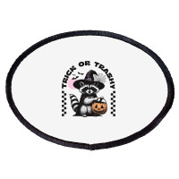 Trick Or Trashy Halloween Oval Patch | Artistshot