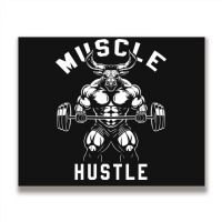 Muscle Hustle Bull Gym Metal Print Horizontal | Artistshot