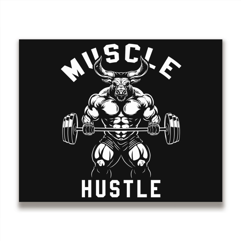 Muscle Hustle Bull Gym Metal Print Horizontal | Artistshot