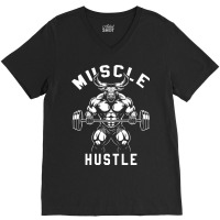 Muscle Hustle Bull Gym V-neck Tee | Artistshot