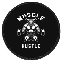 Muscle Hustle Bull Gym Round Patch | Artistshot