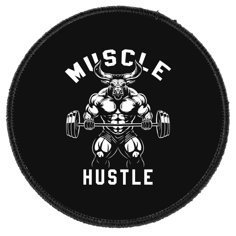 Muscle Hustle Bull Gym Round Patch | Artistshot