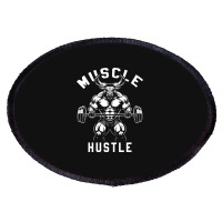 Muscle Hustle Bull Gym Oval Patch | Artistshot