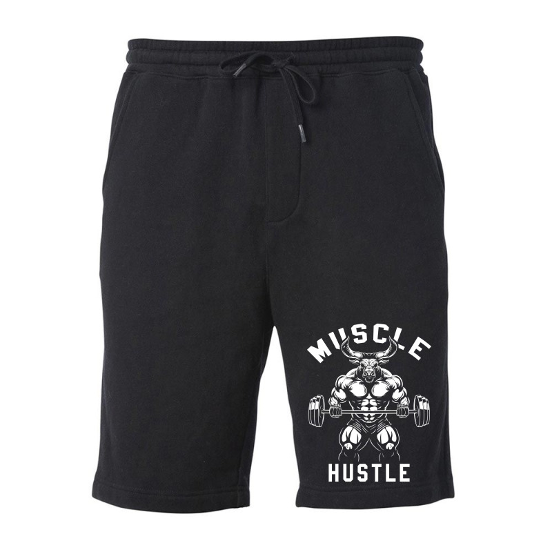 Muscle Hustle Bull Gym Fleece Short | Artistshot