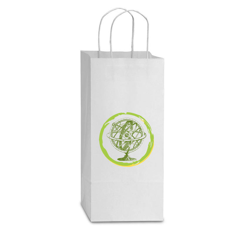 Armillary Sphere Double Wine Paper Bag - 6 1/2 X 3 1/2 X 12 3/8 | Artistshot