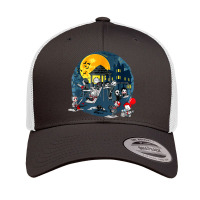 Horror Clubhouse In Park Halloween Spooky Characters Costume Retro Trucker Cap | Artistshot