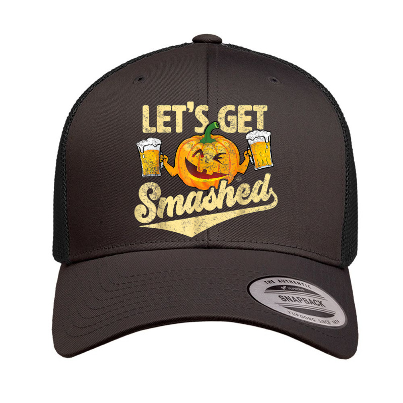 Lets Get Smashed Funny Pumpkin Beer Halloween Costumes Retro Trucker Cap by Clinical | Artistshot