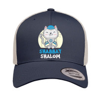 Shabbat Shalom Cat Lover Holy Day Judaism Yom Kippur T Shirt Retro Trucker Cap | Artistshot