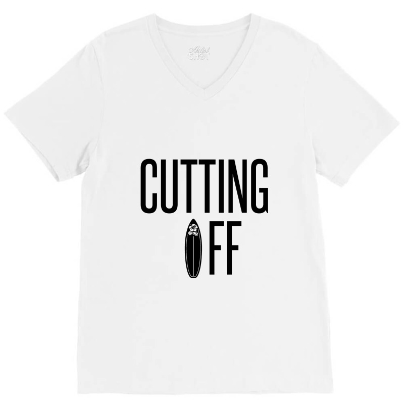 Cutting Off– The Action Of Catching A Wave In Front Of A Surfer V-Neck Tee by Perfect Designers | Artistshot