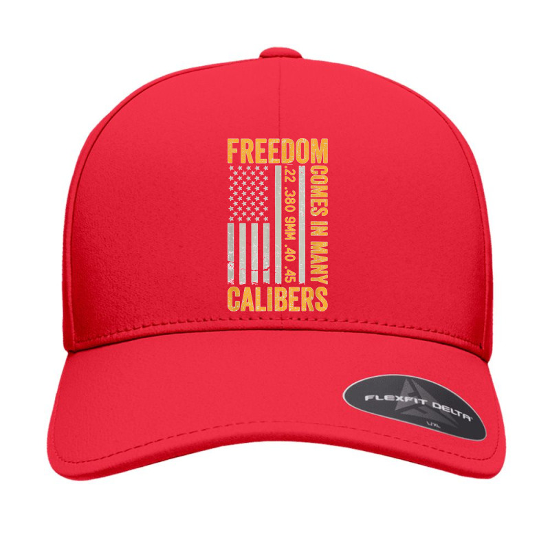 Freedom Comes In Many Calibers Funny Pro Gun Usa Flag Seamless Cap by URVIBUPADHYAY | Artistshot