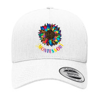 Montessori Method Sunflower Tie Dye And Leopard Pattern T Shirt Yupoong Trucker Cap | Artistshot