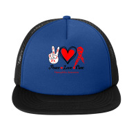 Peace Love Cure Hemophilia Awareness T Shirt Foam Snapback Hat | Artistshot