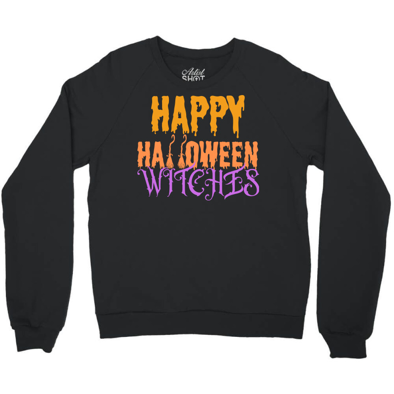 Happy Halloween Broom Witches Crewneck Sweatshirt | Artistshot