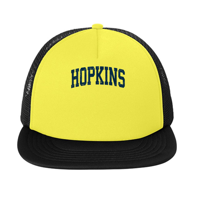 Hopkins Minnesota Mn Vintage Athletic Sports Navy Design T Shirt Foam Snapback Hat | Artistshot